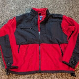 Duck Head Red and Black Fleece Zip Up